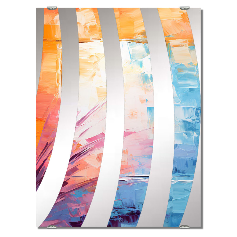Habr - Grand miroir mural floral abstrait MIR136715, 32 po x 24 po