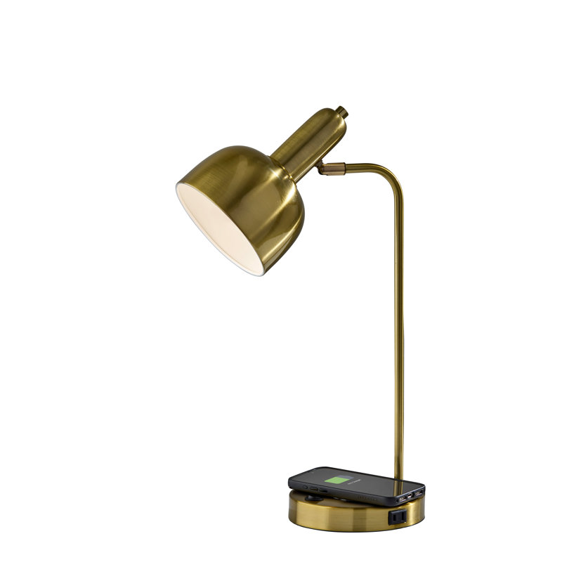Rico Supercharger Desk Lamp- Antique Brass, Brown
