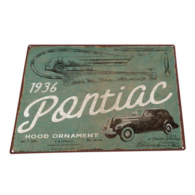 Rétro 1936 Pontiac - reproduction non encadrée sur métal