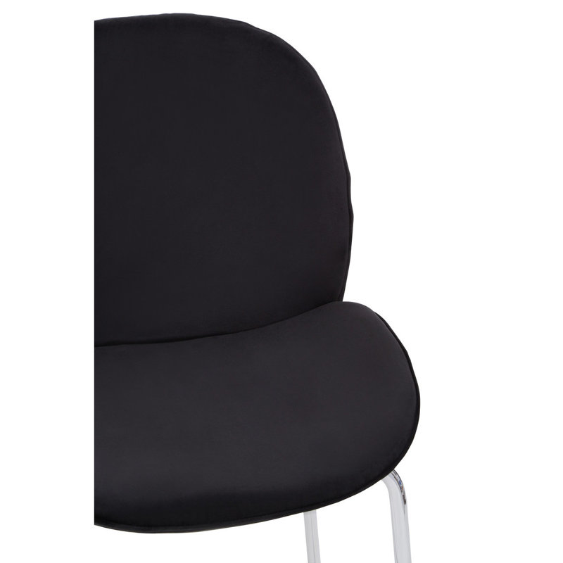 Elsberry Upholstered Counter Stool with Metal Frame, Silver, Black
