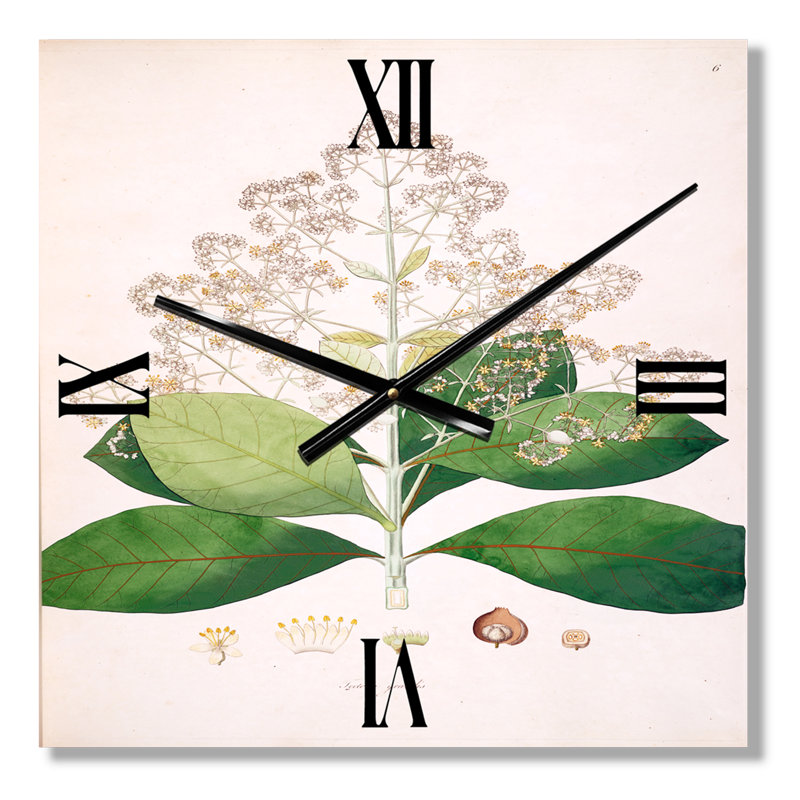 Horloge murale rétro vintage London Plants III, Moyen