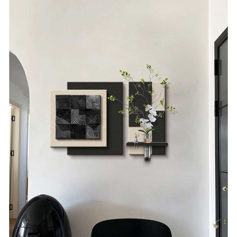 Décoration murale luxueuse en plantes luxueuses, H 31,5 po x l 31,5 po x P 1,57 po