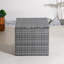Grey Pe Rattan Modular Garden Sofa Set With Waterproof Storage, Powder-coated Iron Frame-1124468713