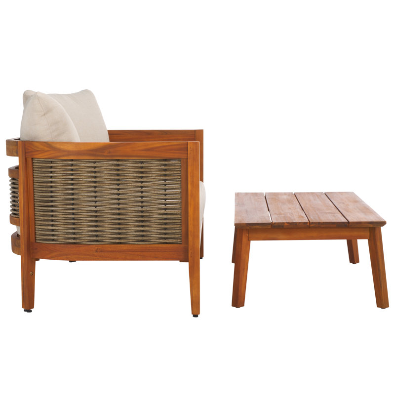 Daun Patio Bench + Table, Natural