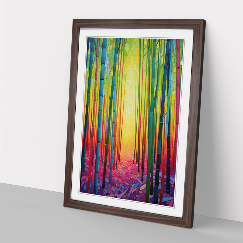 Single Picture Frame Print on Wood, Walnut Framed, 46cm H x 34cm W