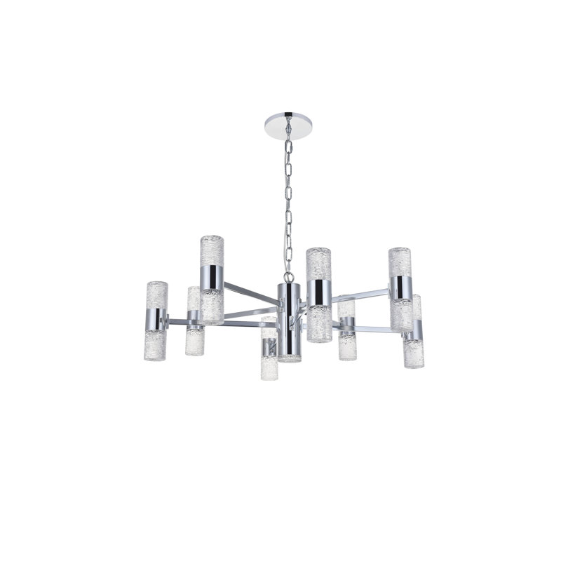 Lustre linéaire moderne à DEL 17 lumières Granados, Chrome