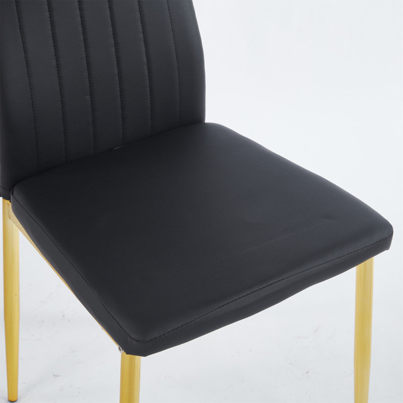 Ensemble de 4 chaises seulement, sans les tables, Doré, Noir