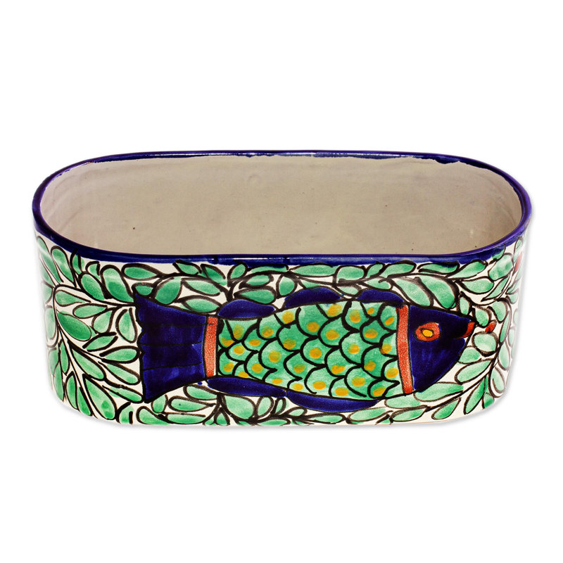Pot à fleurs en céramique Pez Azul Talavera