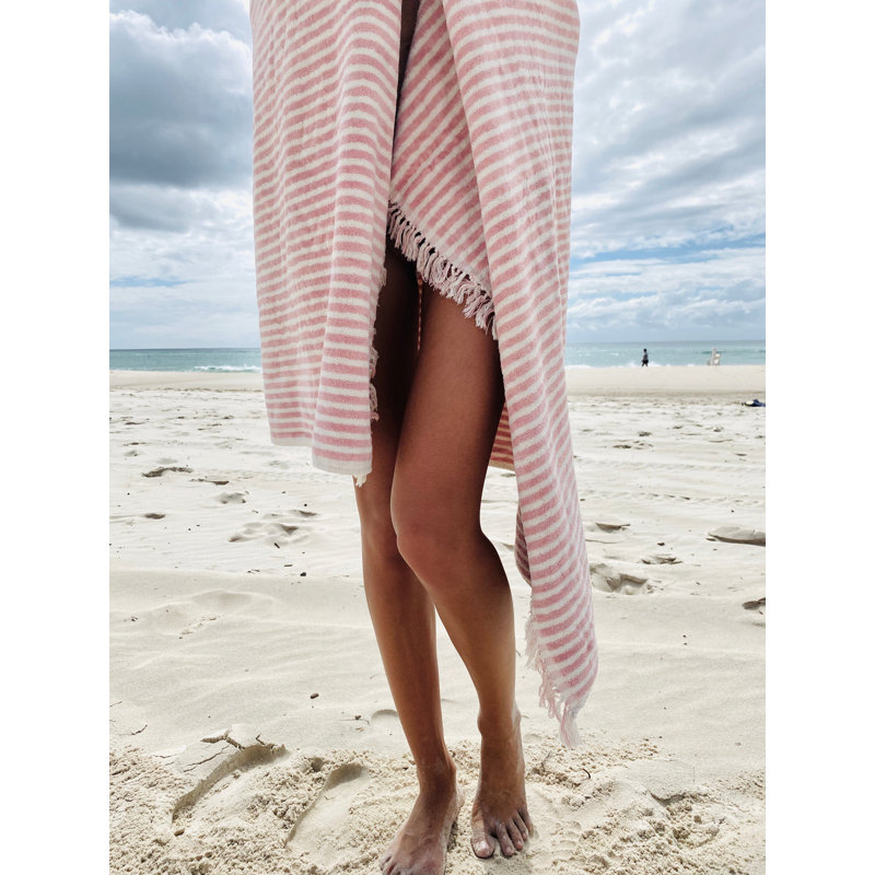 Beach Towel, Pink/White