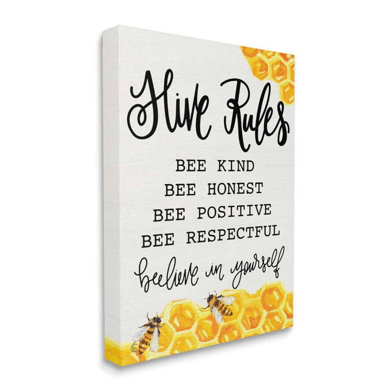 Conception d'art sur toile Hive Rules Bee, H 48 po x l 36 po x P 1,5 po