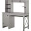 Bureau gris élégant - Beaucoup de rangement pour un bureau à domicile et un ordinateur fiable pour des études efficaces avec 2 placards et 8 étagères soignées