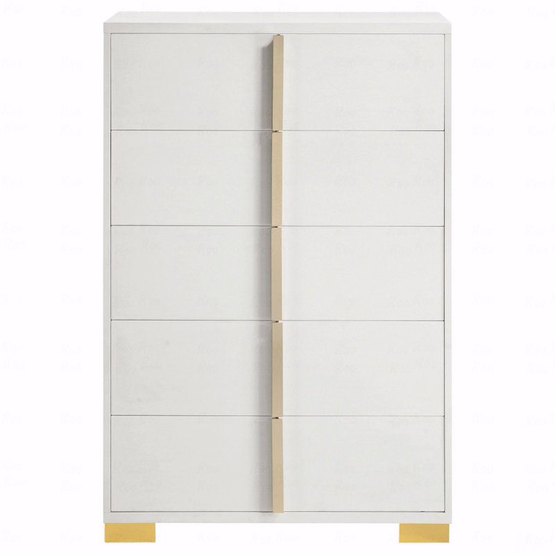 Commode 5 tiroirs, Blanc