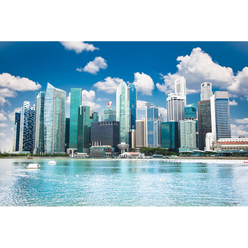Landscape Of Singapore City - Wrapped Canvas Print, 30cm H x 46cm W