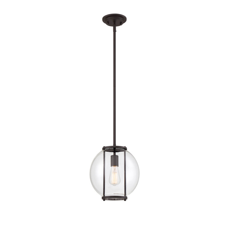 Luminaire suspendu d'extérieur 1 lumière H 10,75 po Fosdick, Bronze huilé