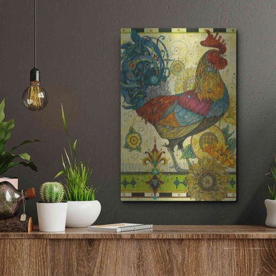 «Rooster» par David Galchutt, art mural en métal, 12 po x 16 po