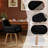 Mid Century Modern Dining Chairs Set of 2 Comfy Accent Chair Upholstered Kitchen Dining Living Room Chairs For Bedrooms Waiting Room Home Arm Desk Chair No Wheels, Wool Black-1670741831