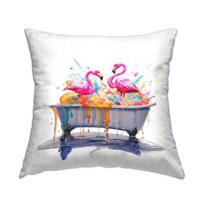 Coussin décoratif imprimé Flamingo par Mary Cunningham