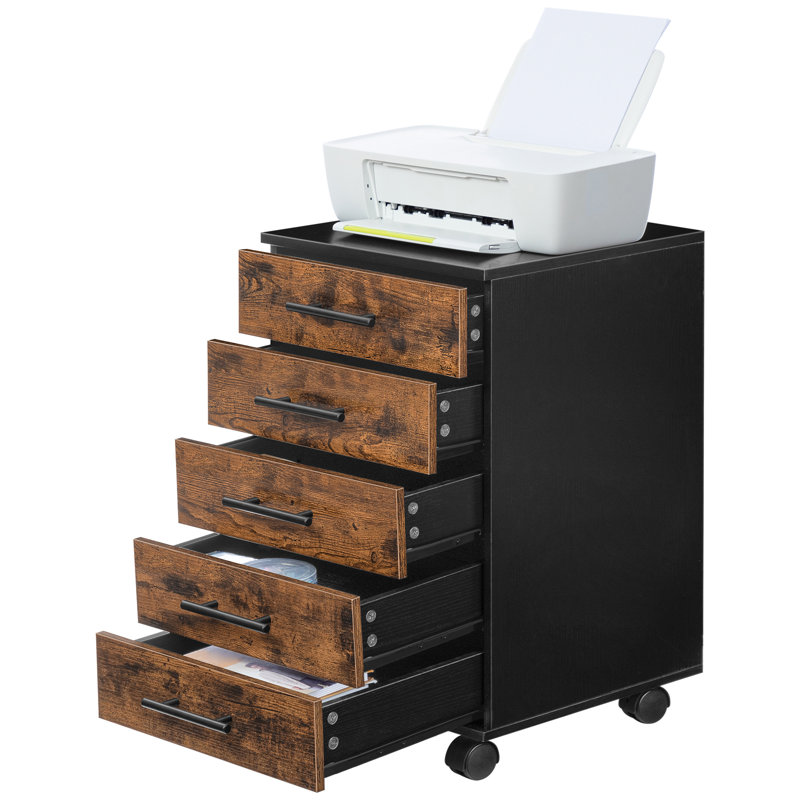 40cm Wide 5 -Drawer Mobile File Cabinet