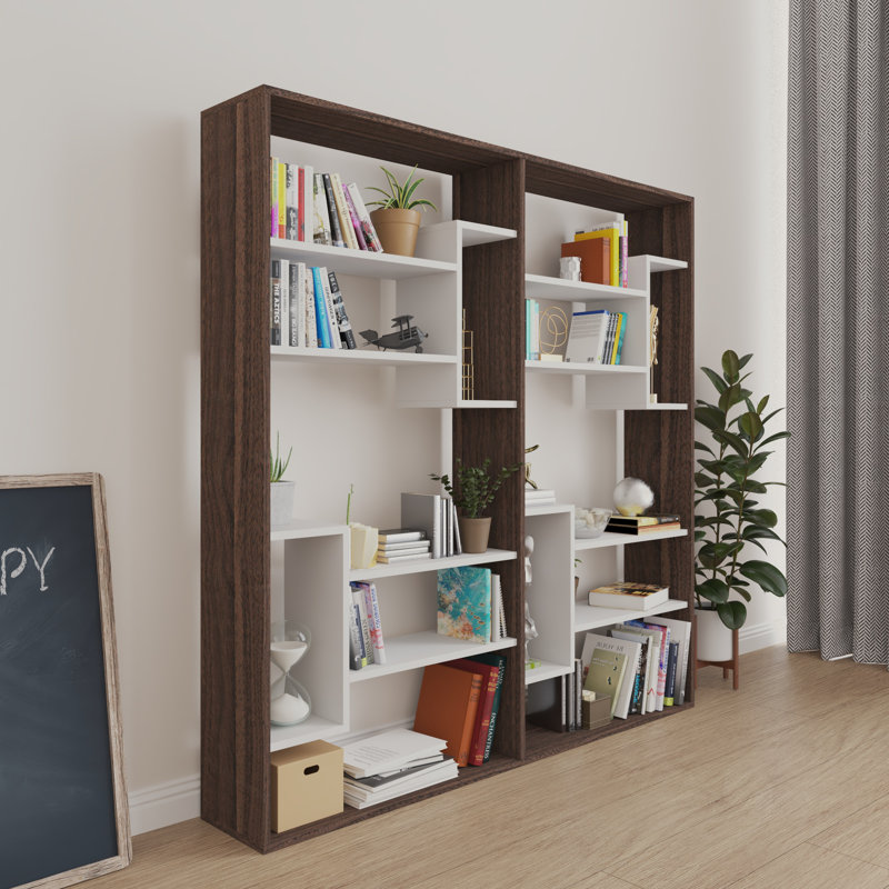 Timaeus Bookcase, Brown/White