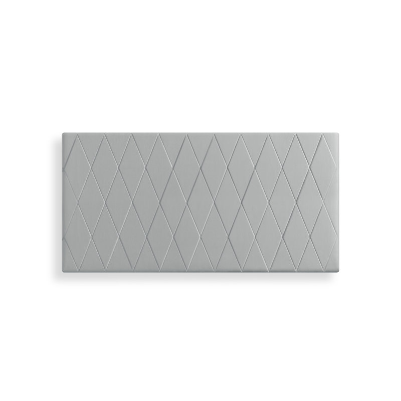 Raffles Upholstered Velvet Panel Headboard, Single (3'), Light Grey
