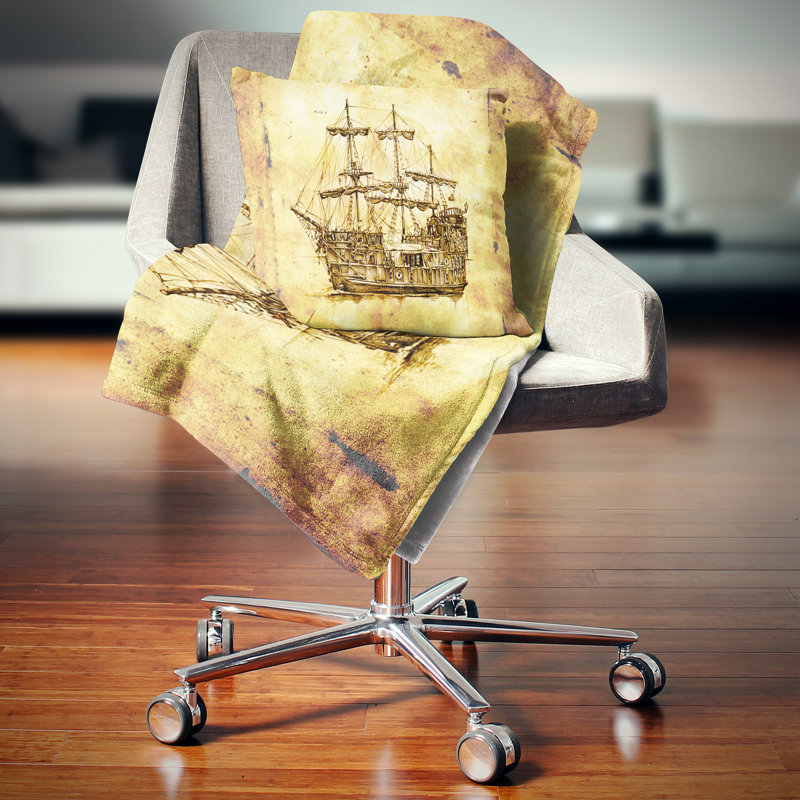 Coussin de bateau en bateau revoyage âgé mer, 16 po x 1 po, Coussin décoratif