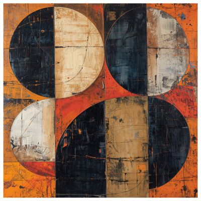 Circular Geometric Shapes Canvas  Gallery Wrap in Many Sizes