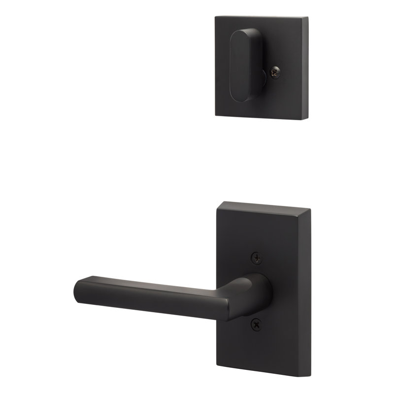 Logan Passage Lever with Deadbolt, Flat Black