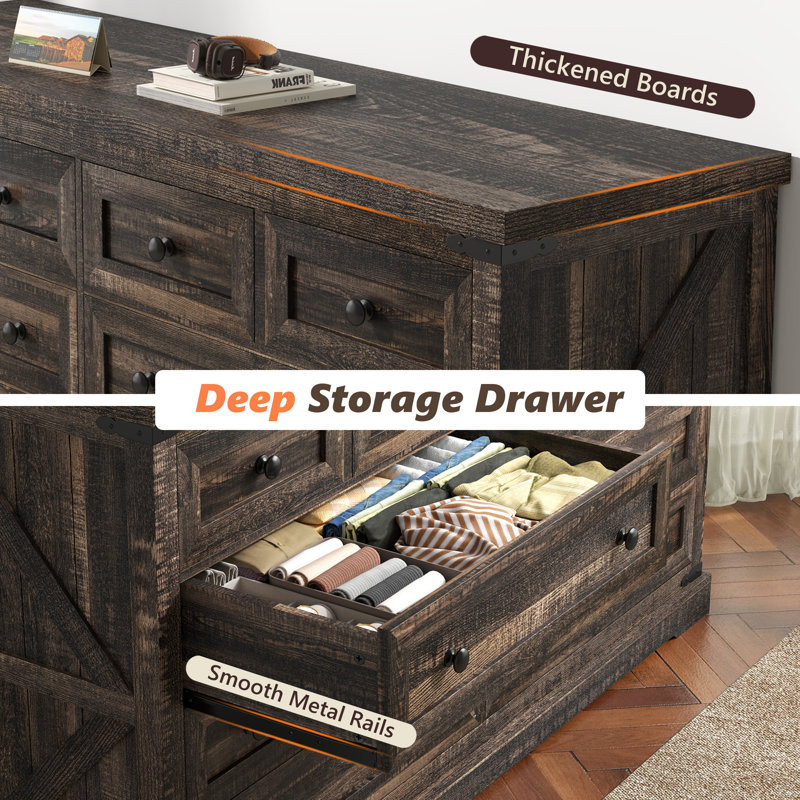 Farmhouse 10 Drawers Double Dresser