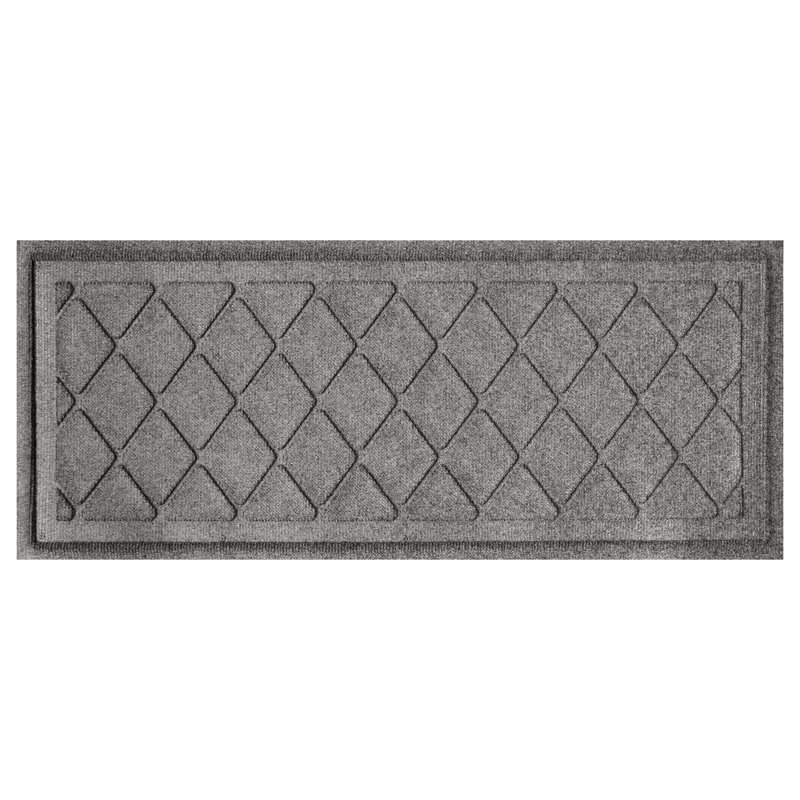 Antiono Argyle 15 in. x 36 in. Indoor Outdoor Boot Tray, Medium Gray