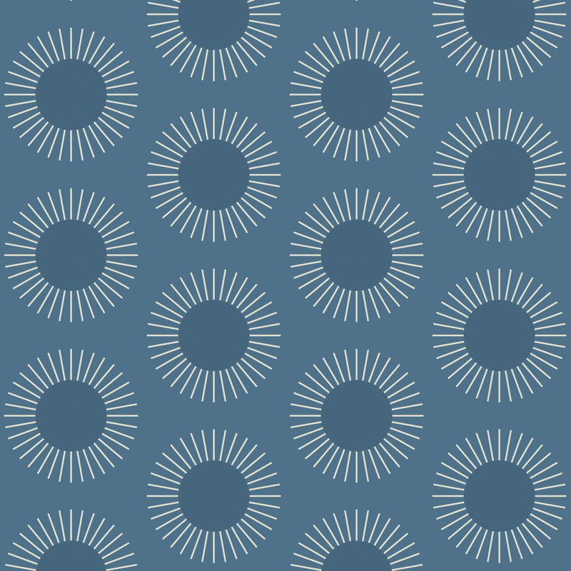 Sunburst - Papier peint Blues, Toile de ramie synthétique, Blues, Non-Pasted