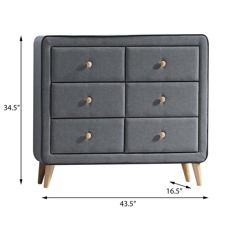 Commode double rembourrée 6 tiroirs