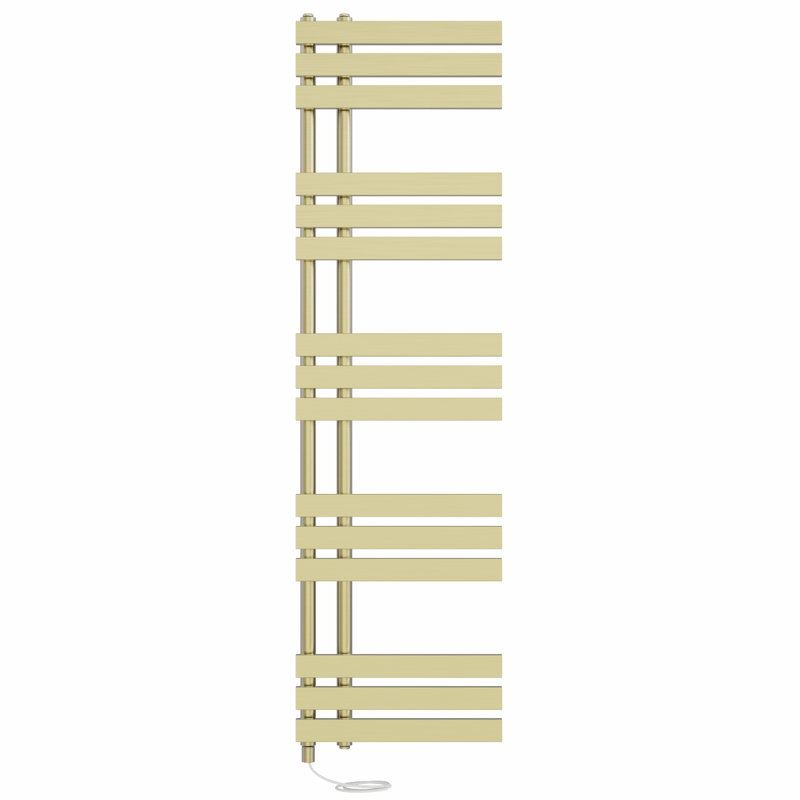 Rhyane Designer Towel Rail Heated Towel Rails, Brushed Brass, 160cm H x 45cm W x 7.35cm D