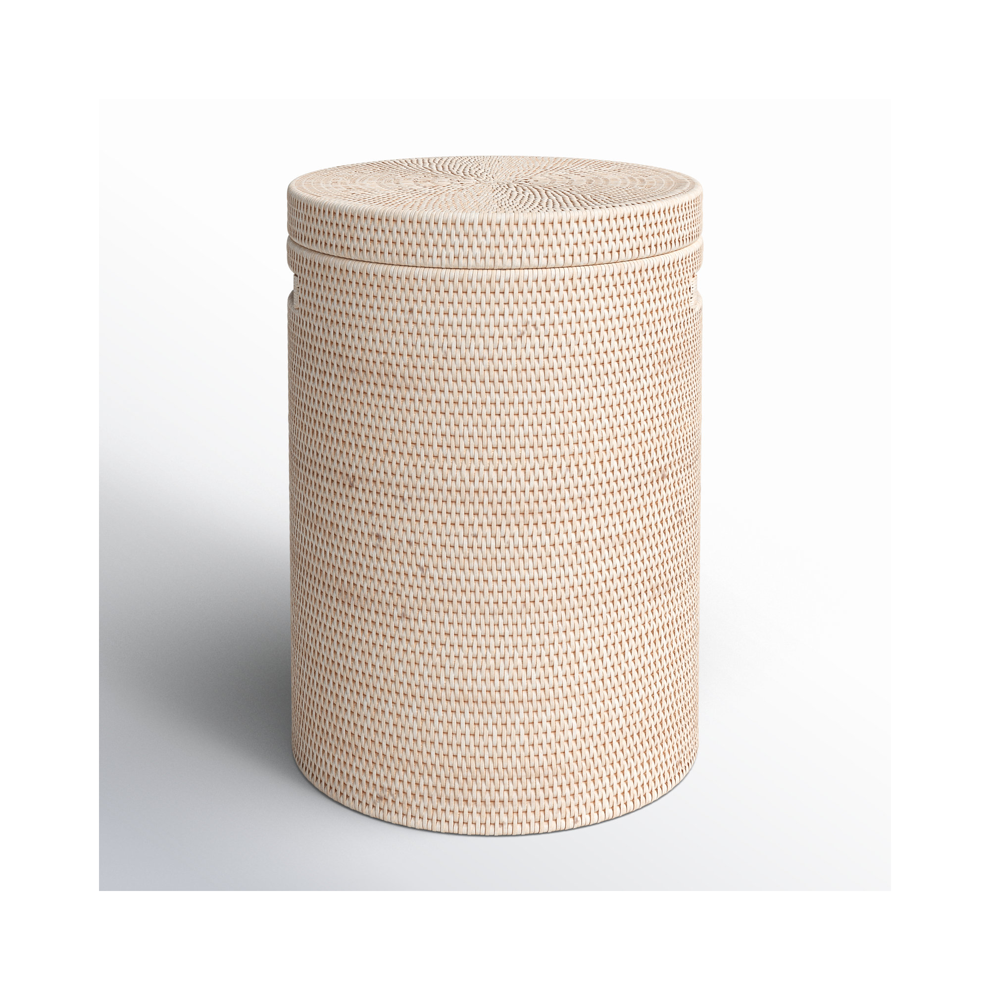 Kana Wicker Laundry Hamper, White Wash