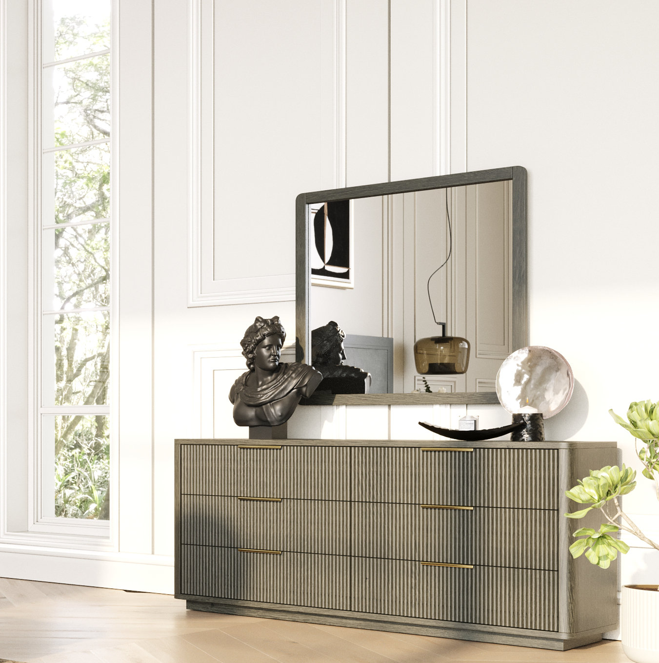 Akira 68" Double Dresser, Gray Wash