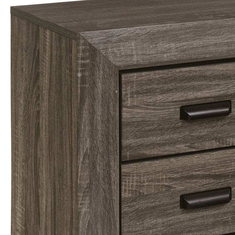 Table de chevet pour chambre à coucher à 2 tiroirs - Rustique, table de chevet rustique 2