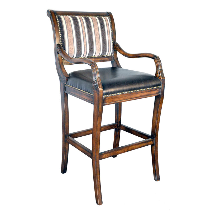 Tabouret de bar en bois massif Dagenham, Brun, Noir