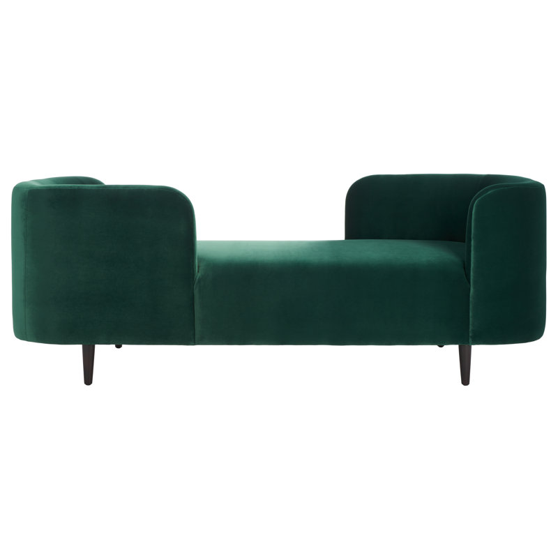 Midway Velvet Chaise Lounge, Dark Green