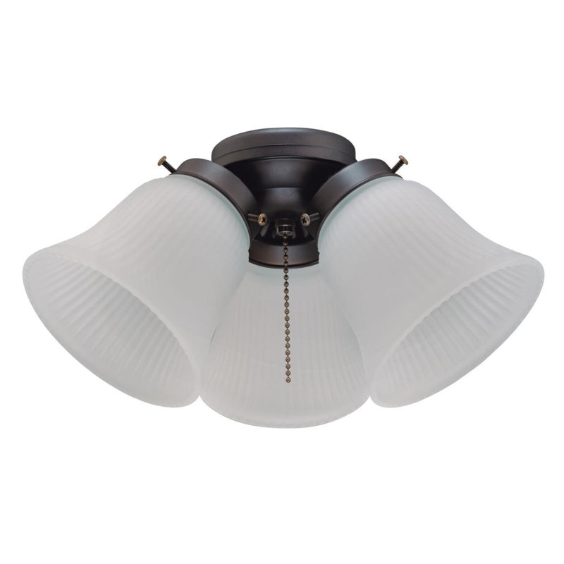 12.75'' 3 - Light Branched Ceiling Fan Light Kit, Oil Rubbed Bronze
