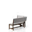 Banc incurvé beige rembourré pour la salle à manger - Bois massif de style Mid-Century à thème moderne et peu encombrant