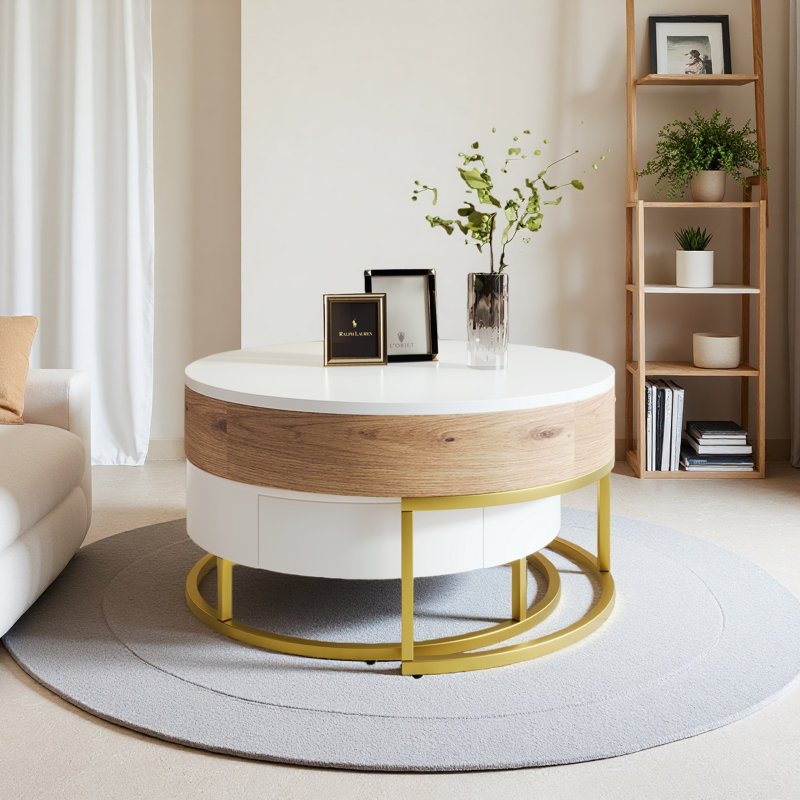 Tables basses gigognes modernes à plateau relevable avec 2 tiroirs