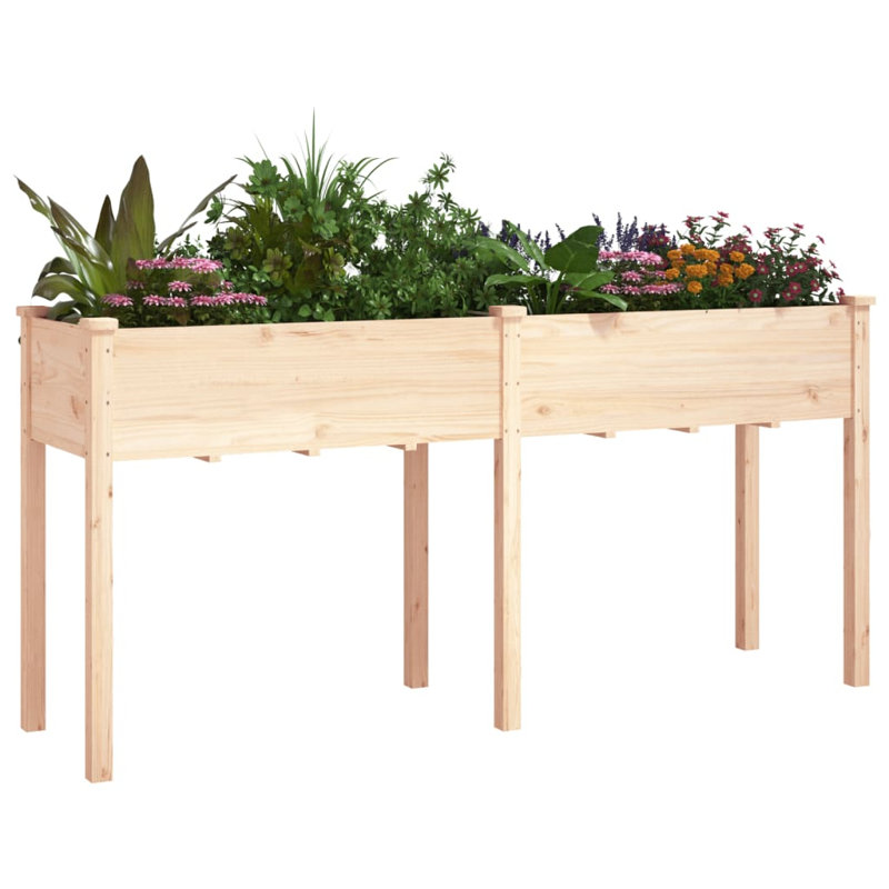 Otterson Wood Planter Box, Natural, 29.92" H x 63.39" W x 17.72" D