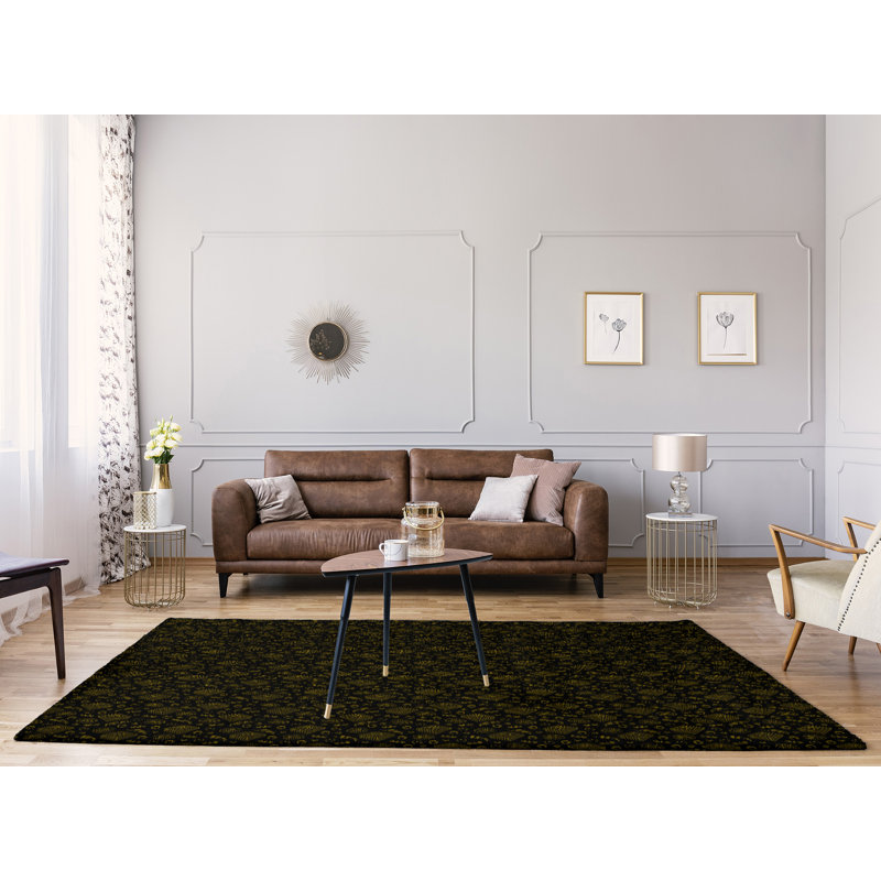 Tapis noir/vert à pizza classic, Rectangle 9 pi x 12 pi