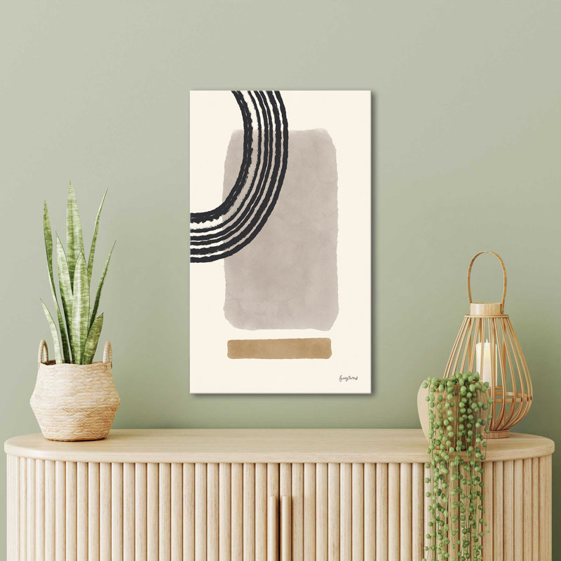 "Geo Abstract III Neutral Pink" par Becky Thorns, reproduction sur toile, H 28 po x l 48 po