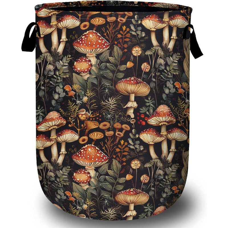 Mushroom Weed Laundry Basket Laundry Hamper Collapsible Oxford Cloth With Handle Clothes Toy Storage Bin For Bathroom Laundry Room Bedroom