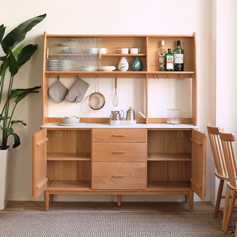 Nordic Red Oak Multifunctional Food Cabinet