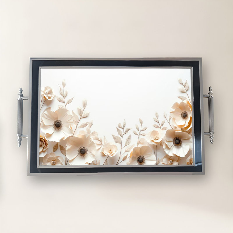 Elegant Glass Tray, 19.7 x 11.4 x 1.4 inches | 100% Durable Glass Construction | Easy to Clean with Damp Cloth | Ideal for Serving, Decorative Display, and Organizing | Stylish Addition to Home Décor
