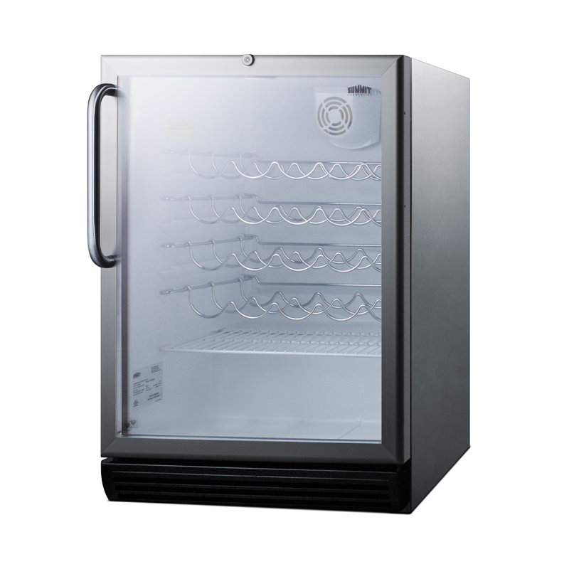 Summit Appliance Single Zone 23.63'' Built-In 36 Bottle Wine Refrigerator, Right, White Wine
