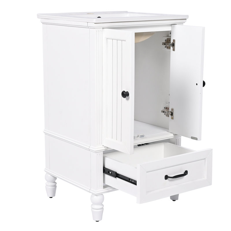 Ensemble de meuble-lavabo compact et évier moderne, panneau de fibres à densité moyenne et céramique