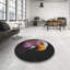Tapis rose motif/orange/noir zone-1878405866