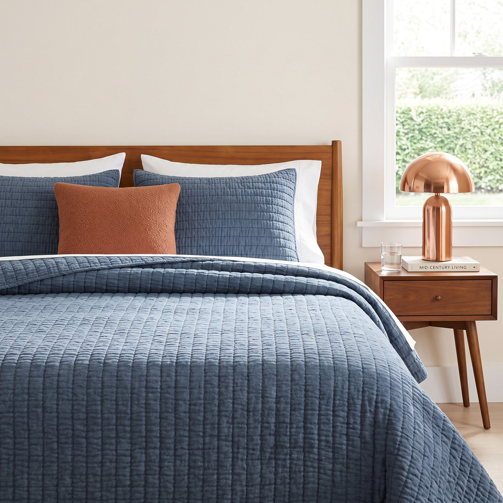 Boyfriend Cotton Coverlet Set, Queen Coverlet, Ink